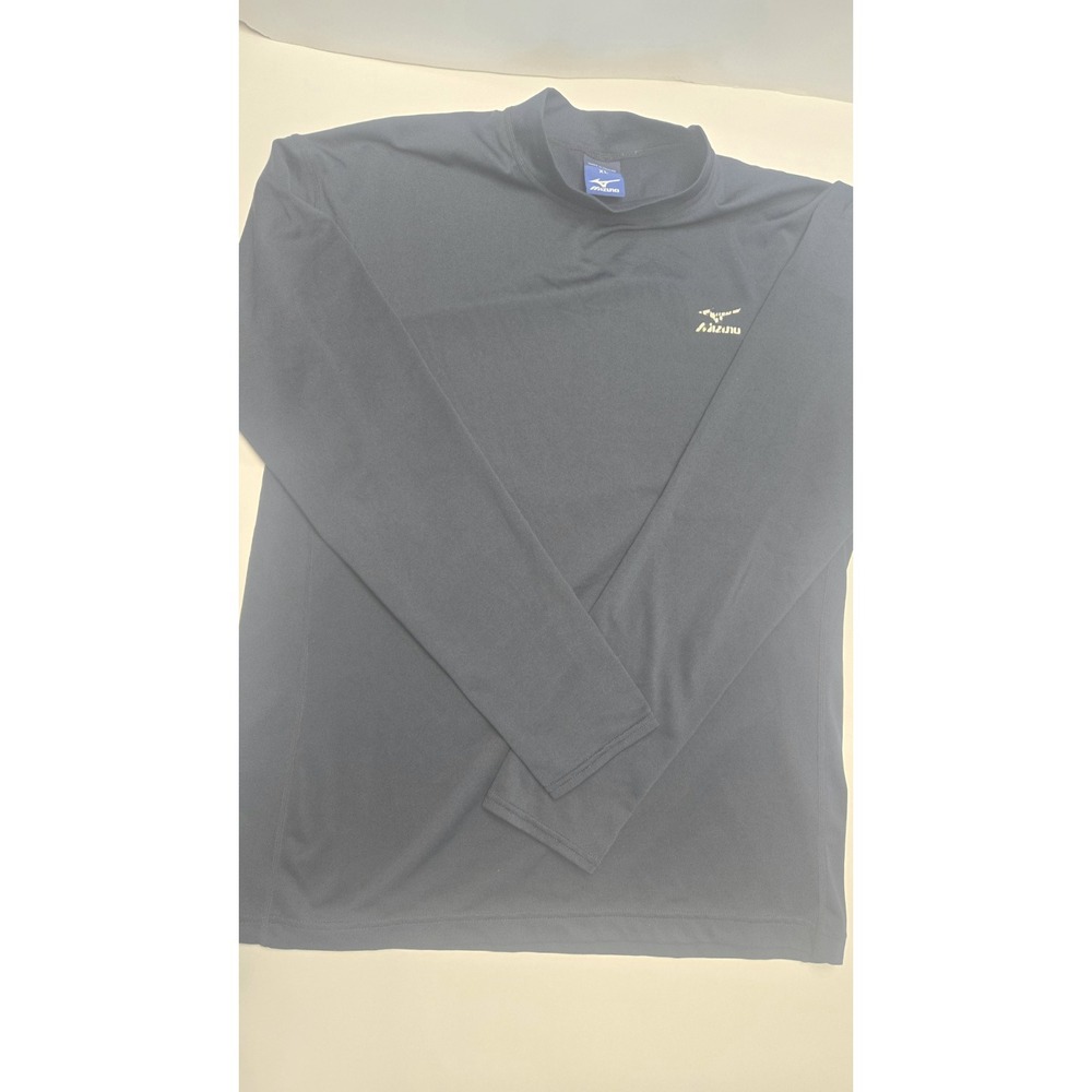 EUC Mizuno Men's XL Long Sleeve Navy Blue Performance Shirt Mock Neck Base Layer